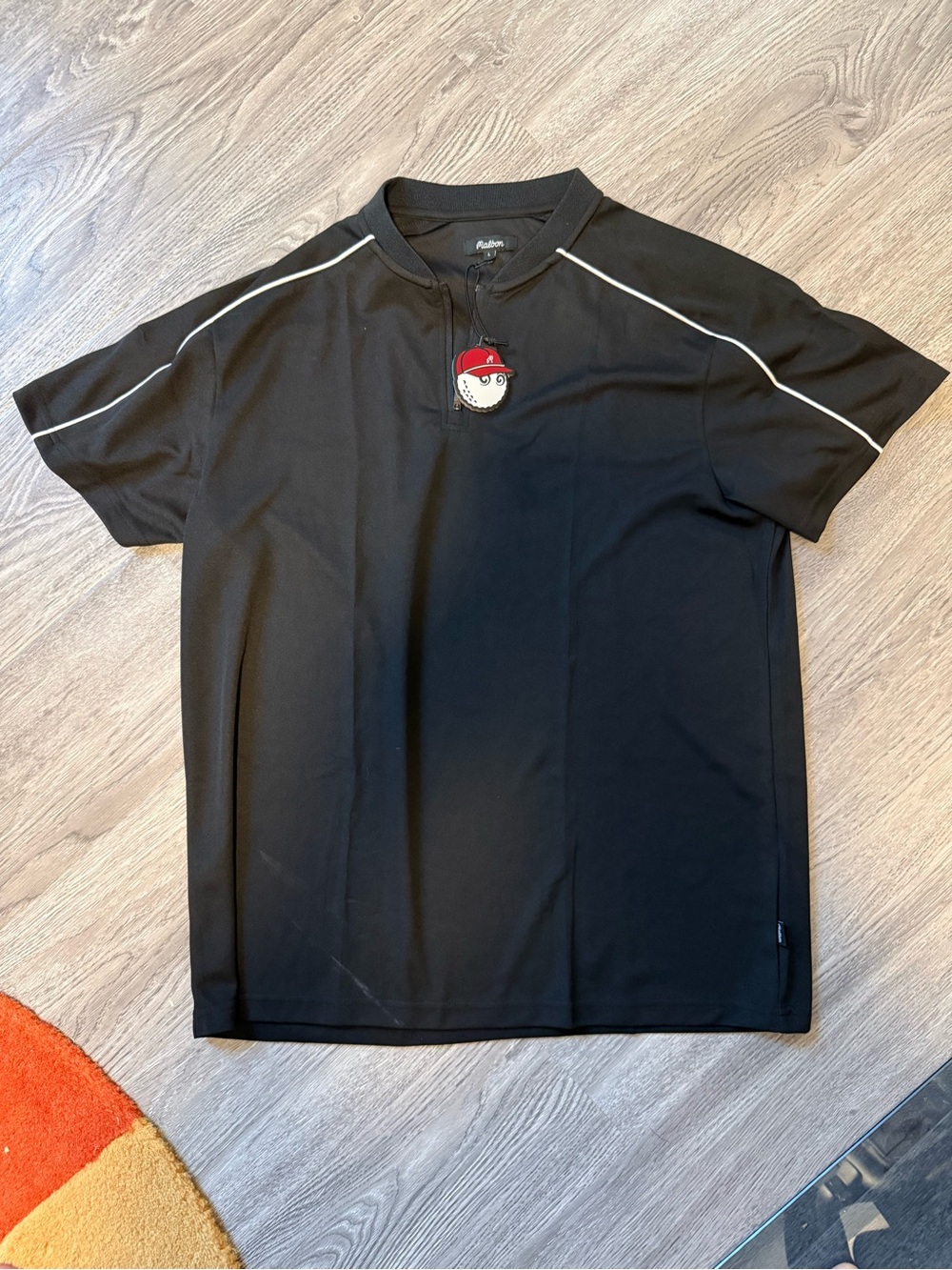 Malbon Evergreen Blade Collar Golf Polo Shirt Black Men’s Large New With Tags